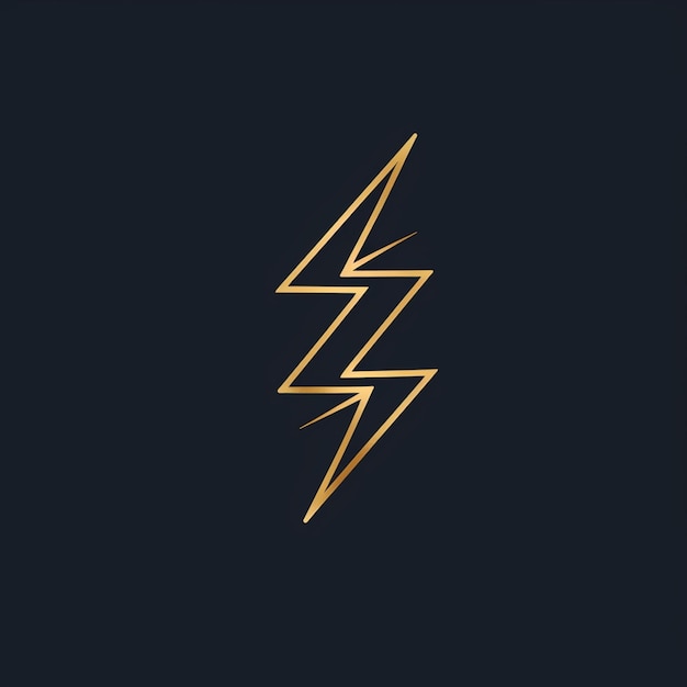 Photo a yellow lightning bolt on a black background