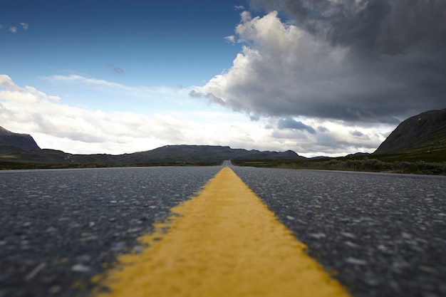 Yellow line in a road