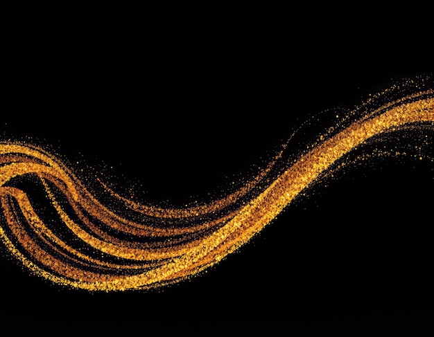 Photo a yellow line with orange lines on a black background