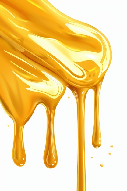 a yellow liquid dripping down a white background