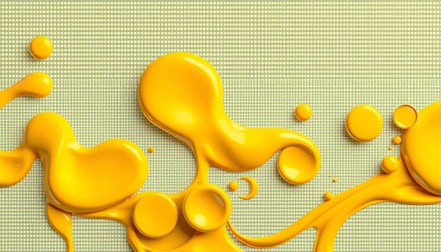 Photo yellow liquid on a yellow background with a yellow design