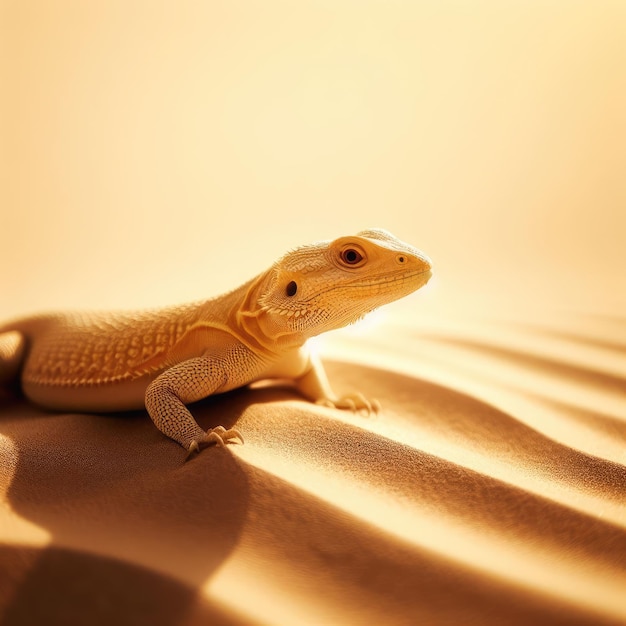 yellow lizard in the desert