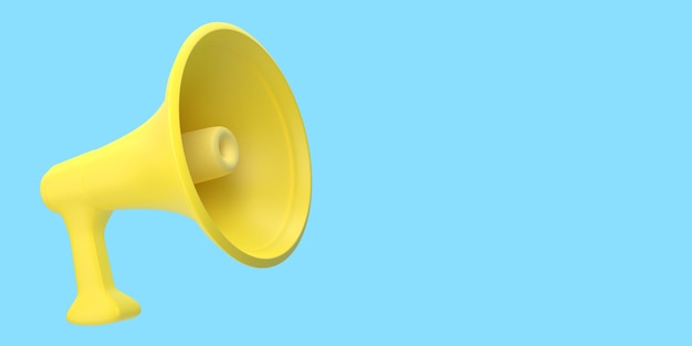 Yellow loudspeaker shout megaphone