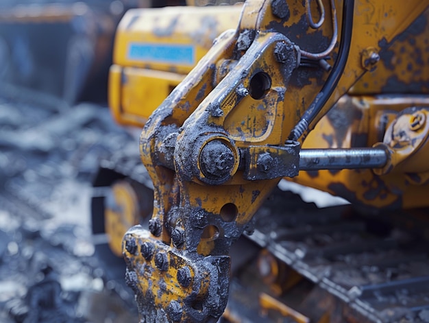 a yellow machine with the word quot excavator quot on it