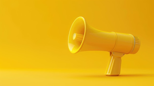 A yellow megaphone on a vibrant yellow background Ideal for communication concepts