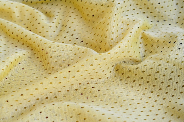 Yellow mesh sport wear fabric textile background pattern