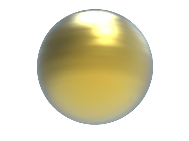 Yellow metal ball 3D render