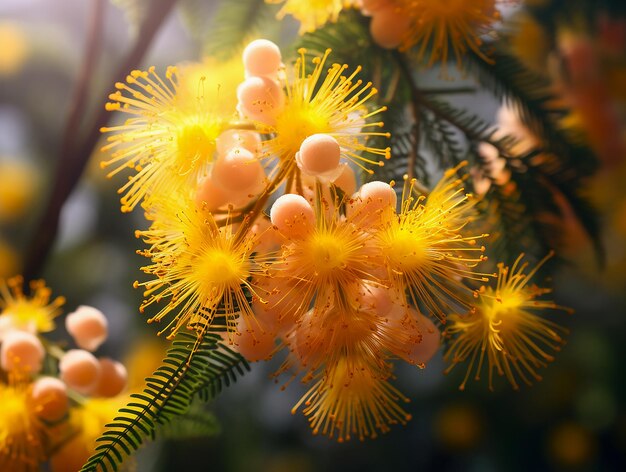 Yellow mimosa is a beautiful spring flower for women