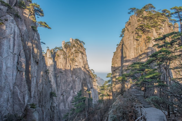 Yellow Mountain or huangshan mountain Cloud Sea Scenery