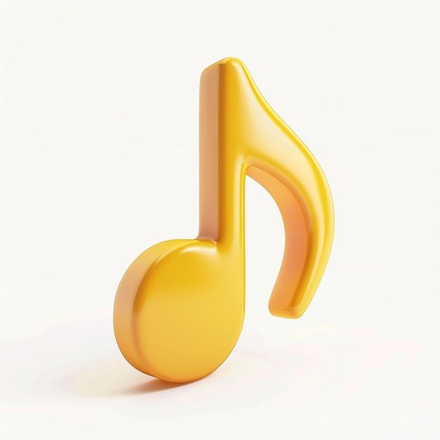 yellow musical note on a white background generative ai