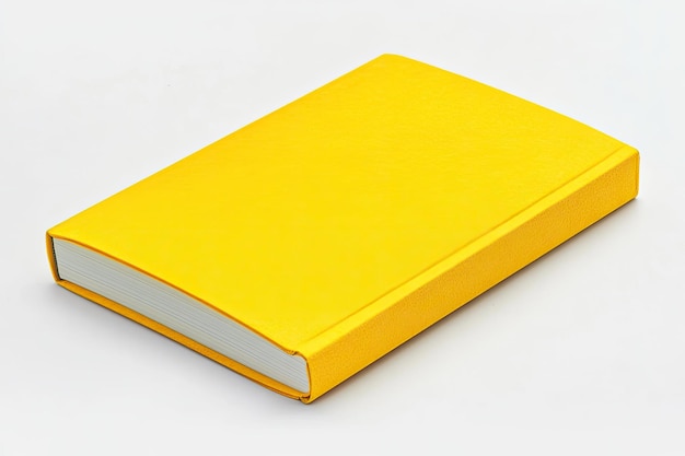 Yellow notebook in a white background