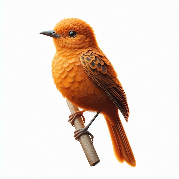 Yellow Orange Bird Perched on Branch