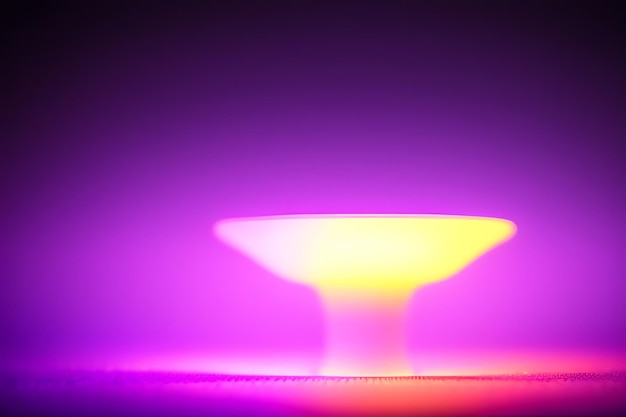 a yellow and orange light is shining on a purple background