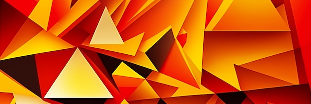 Yellow orange red geometric triangle abstract background illustration