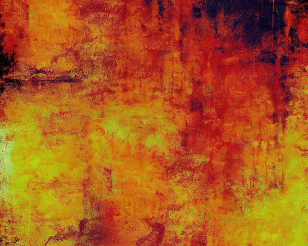 Yellow orange red grunge texture Toned rough wall surface