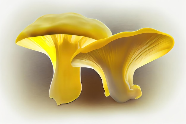 Yellow Oyster Mushrooms Generative Ai