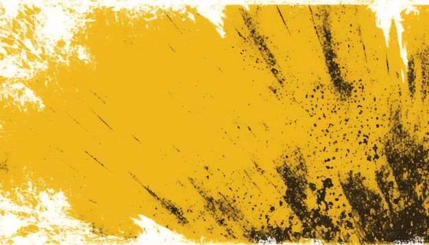 Yellow paint brush grunge background