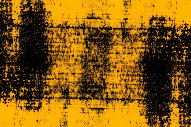 Yellow painted old wood surface with heavy grunge texture for background