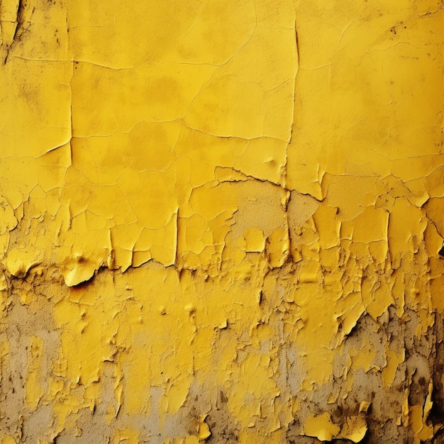 A yellow painted wall with peeling paint and a dark background.