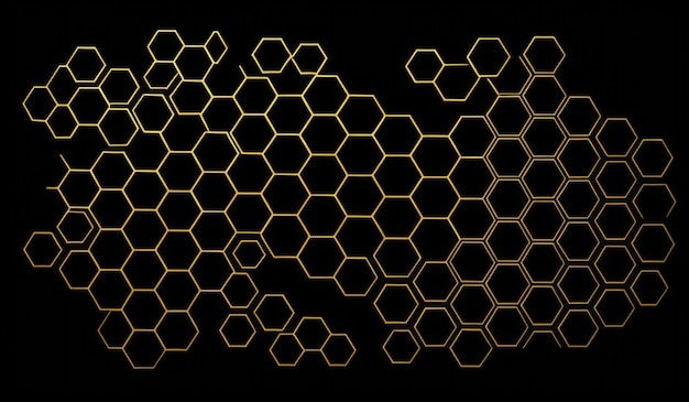 a yellow pattern with the word  hexagon  on it