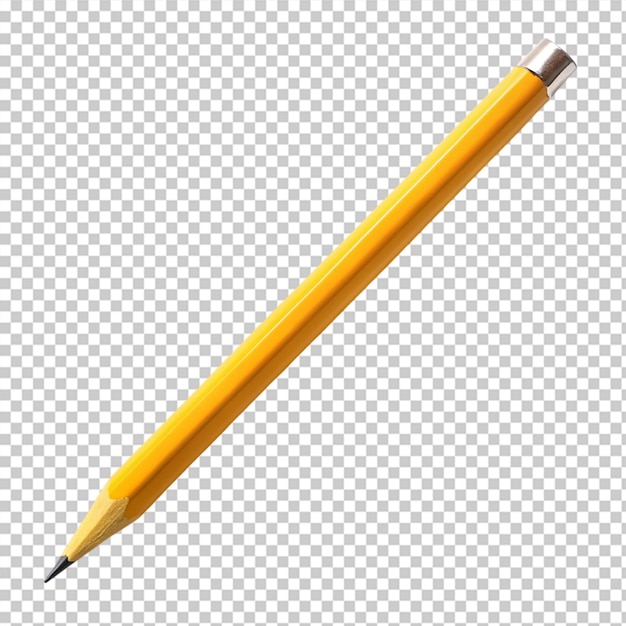 Yellow pencil isolated on transparent background