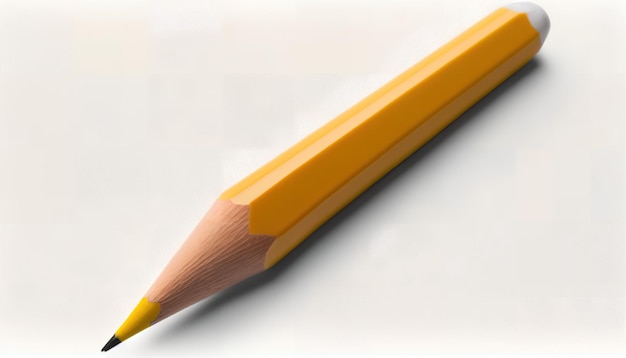 A yellow pencil with a point at the top.