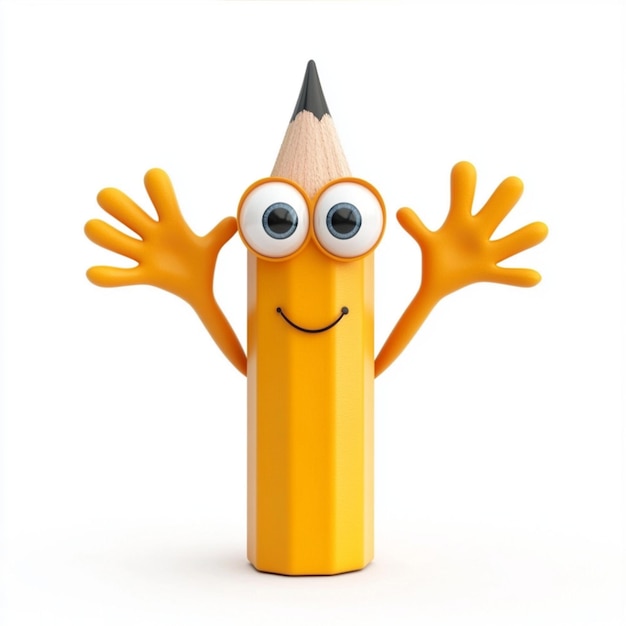 a yellow pencil with a smile face on it