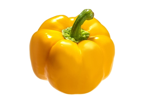 Yellow pepper on white