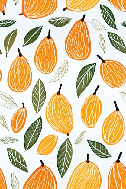 Yellow physalis pattern generated by AI