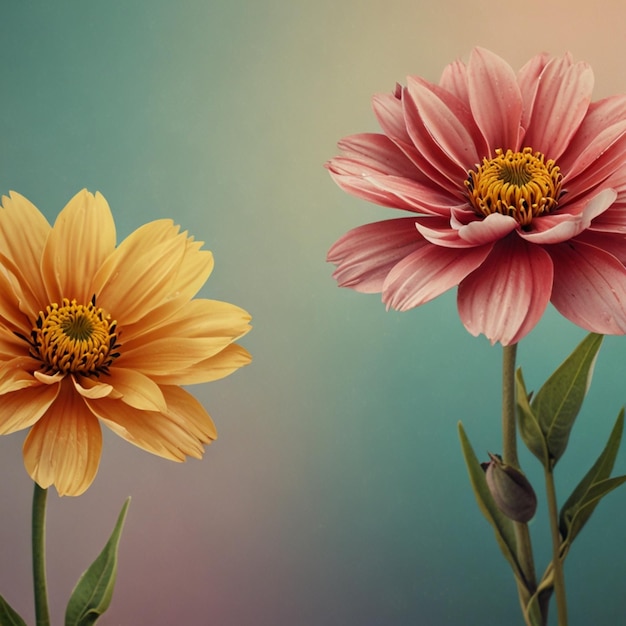 yellow and pink flowers background soft color design background