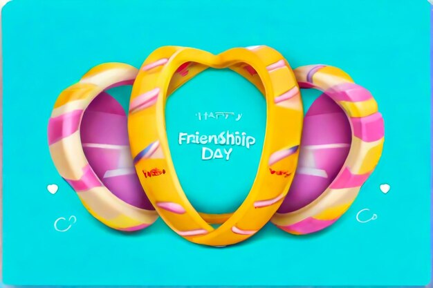 a yellow and pink heart with the words friendship day on it