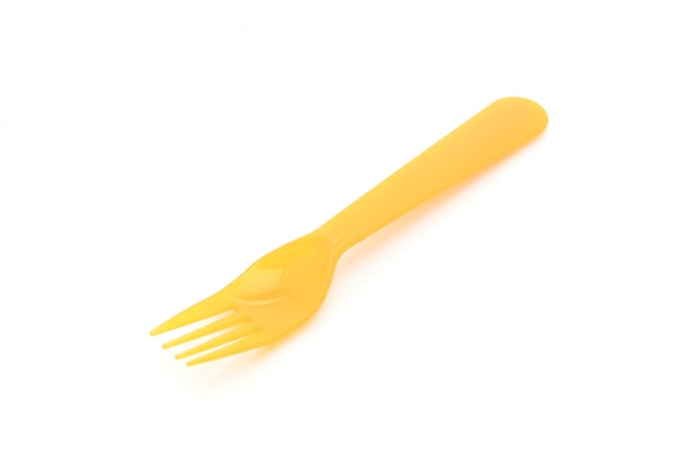 yellow plastic fork