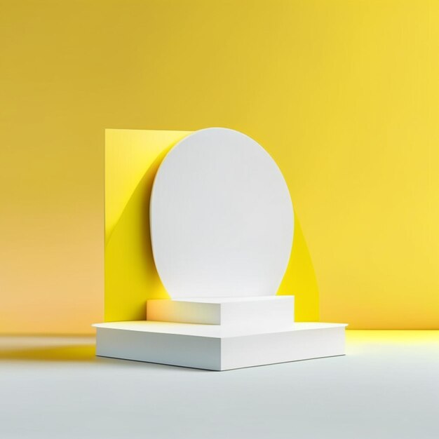 Yellow podium with bright color product background