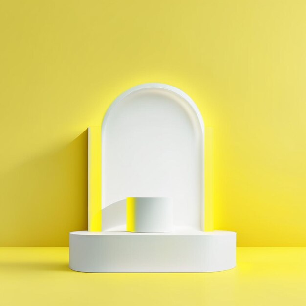 Yellow podium with bright color product background