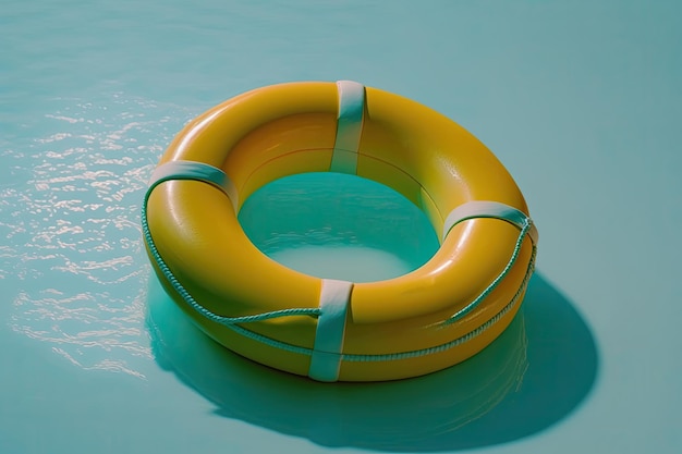 Yellow Pool Ring Float Illustration AI Generative