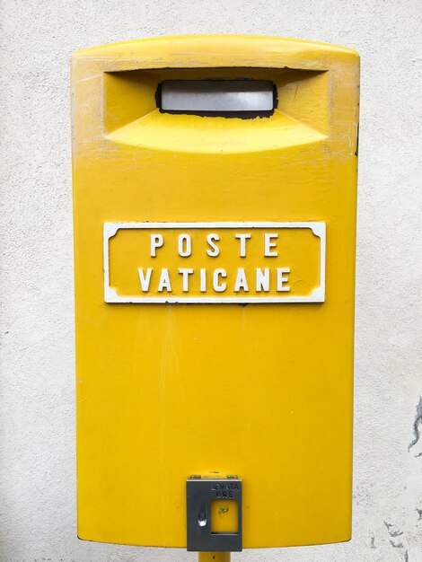 Yellow post box in Vatican city