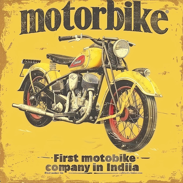 a yellow poster that says motorbike on it