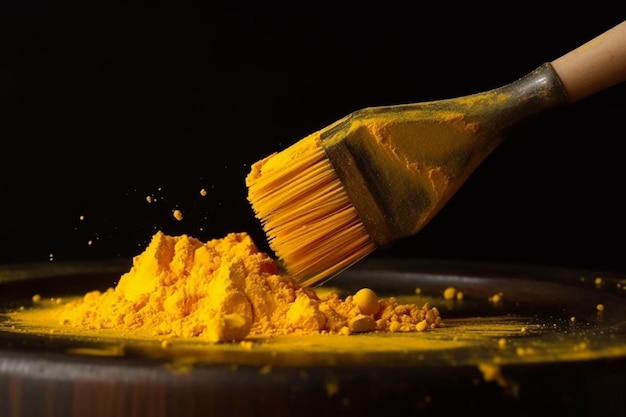 Yellow Powder on Artistic Utensil