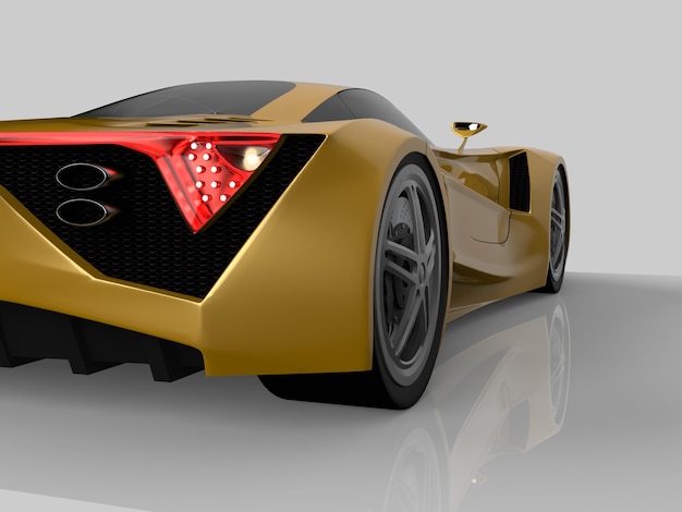 Yellow racing concept car