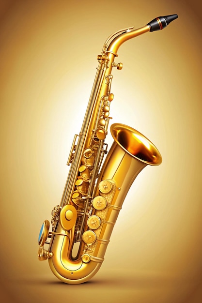 Photo yellow realistic saxophone