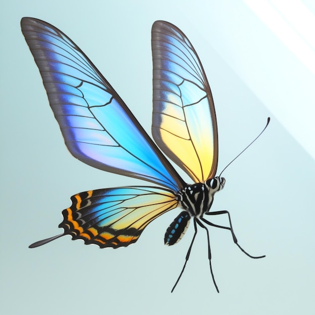 Yellow Red Blue beauty butterfly insect icon