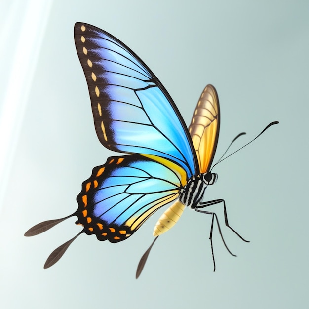 Yellow Red Blue beauty butterfly insect icon