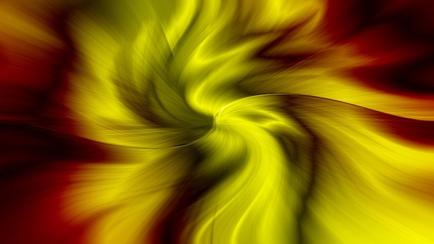 A yellow and red swirl with a white arrow in the middle.