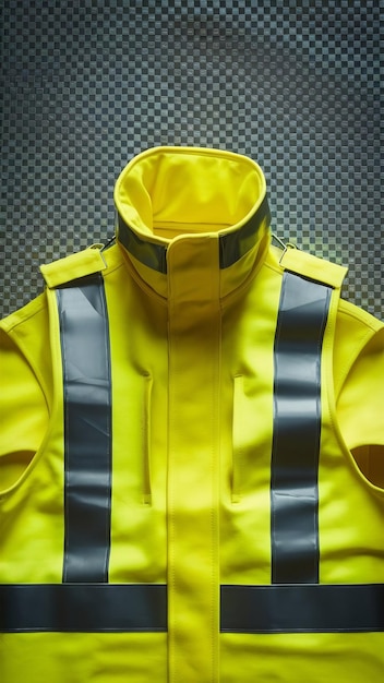 Photo yellow reflective vest front view full length isolate on transparency background png