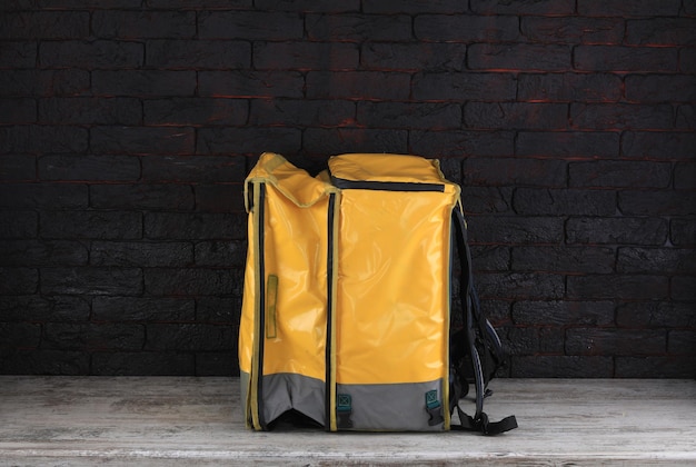 Yellow refrigerator bag for food delivery