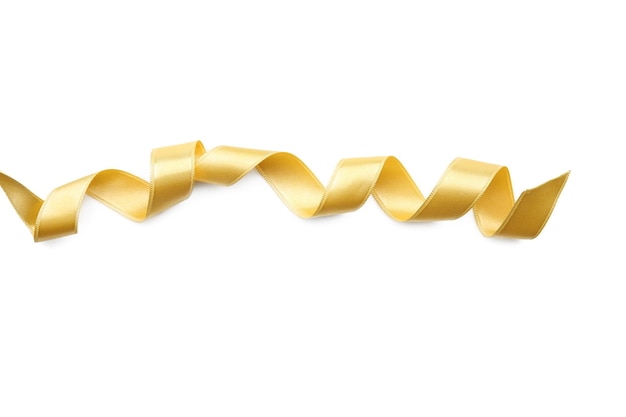 Yellow ribbon on white background