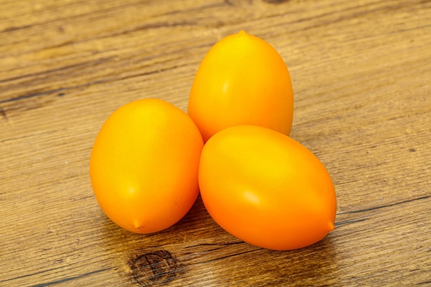 Yellow ripe tasty tomatoes vegetables