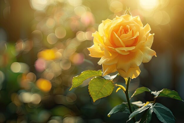 Yellow Rose Blooming Beautifully in the Garden