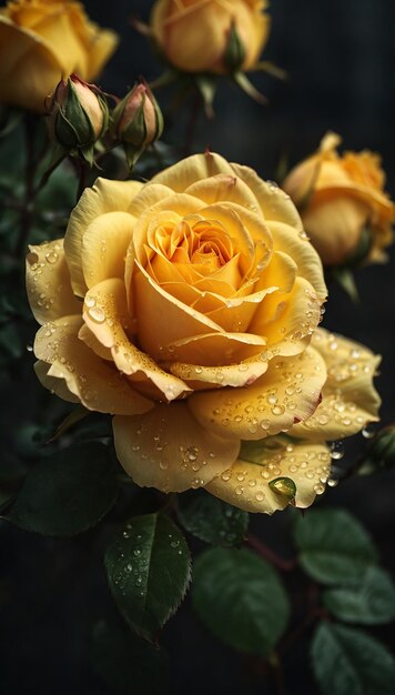 Yellow rose flower