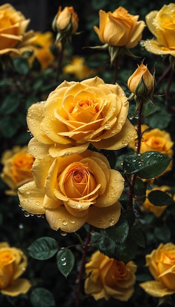 Yellow rose flower